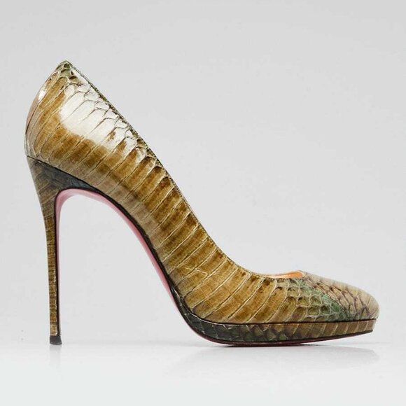 Christian Louboutin Green Python New Simple 120 Pumps Size 9/39.5 - Picture 2 of 4